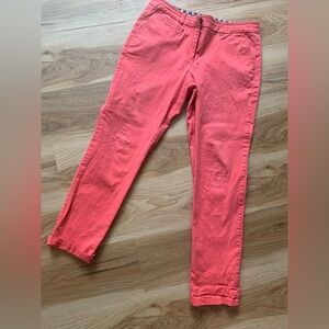 Boden Coral Pink Straight Fit Chinos US 8 L